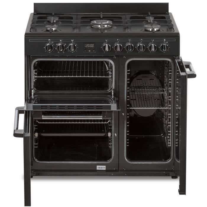 Fogão a gás Continental Edison CECP903FB com 3 fornos elétricos - 5 queimadores - Preto - 90 cm de largura