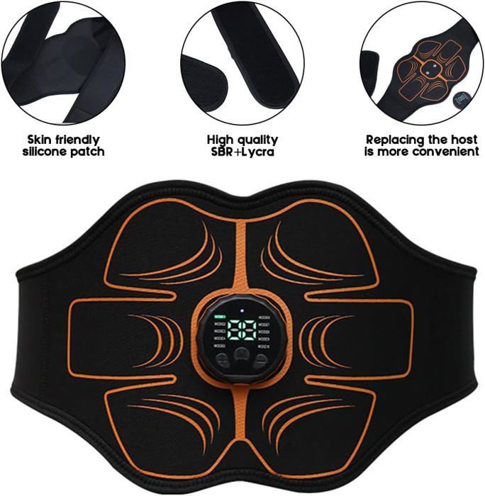 Aparelho de Estimulação Muscular Abdominal EMS para Uso Doméstico, 10 Modos e 30 Níveis de Intensidade, Estimulador Abdominal, Equipamento de Ginástica para Casa