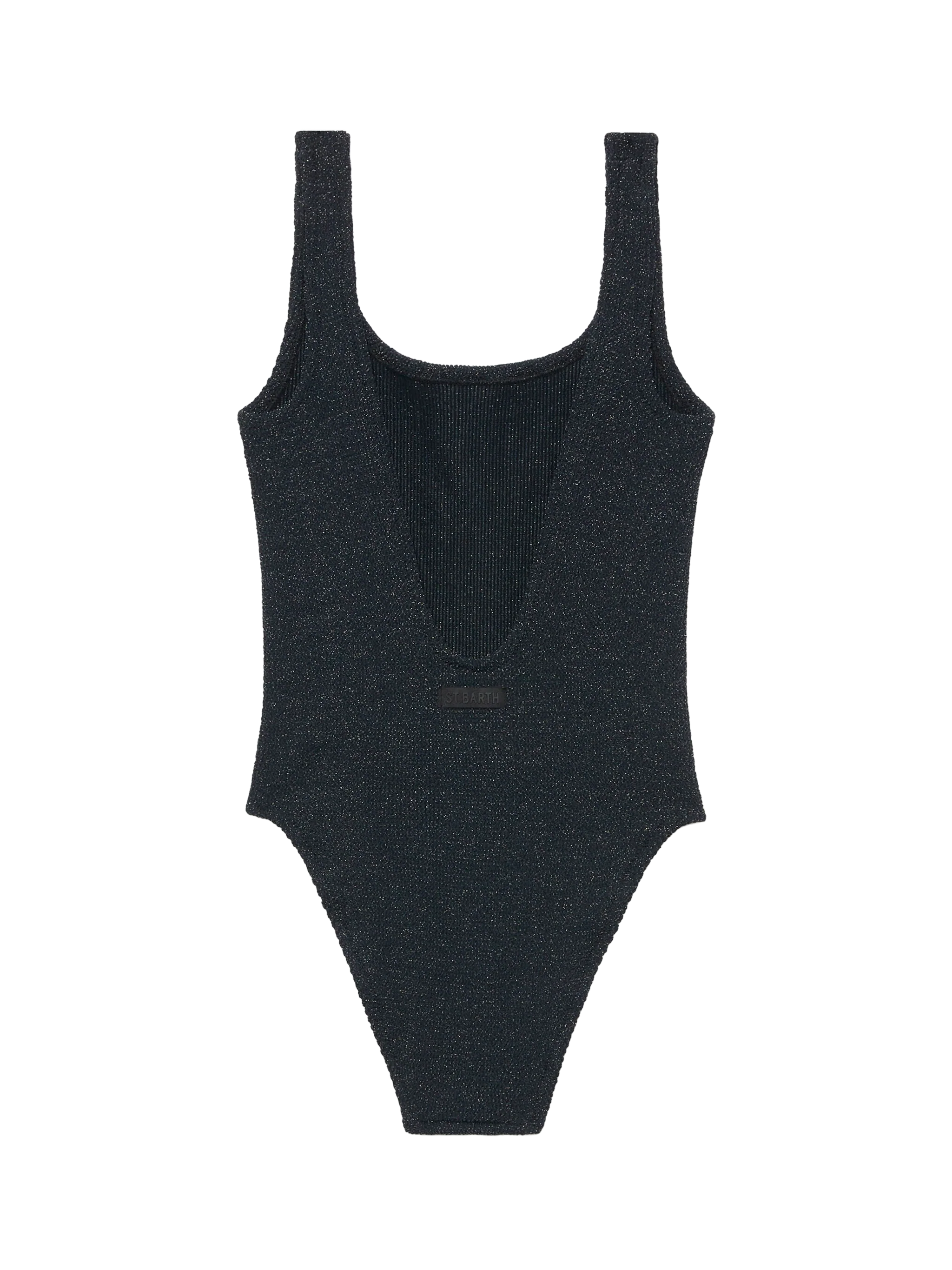 Lora crinkle lurex zwarte badpak uit één stuk