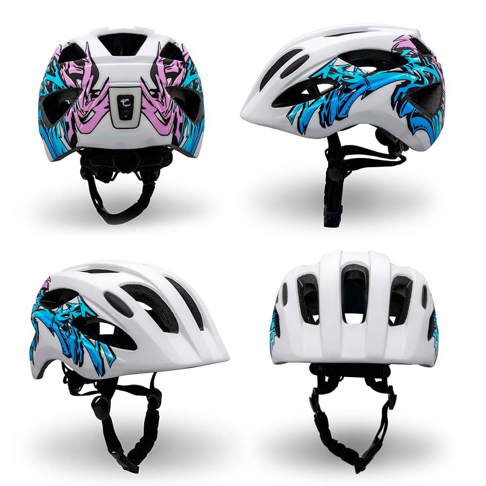  Fahrradhelm für Kinder von 6 bis 12 Jahren | Grafiti Azul | Zertifiziert nach En1078