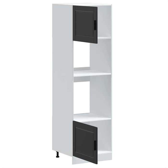 Muebles para horno vidaXL, 2 unidades, Porto, madera de ingeniería negra, 3315052