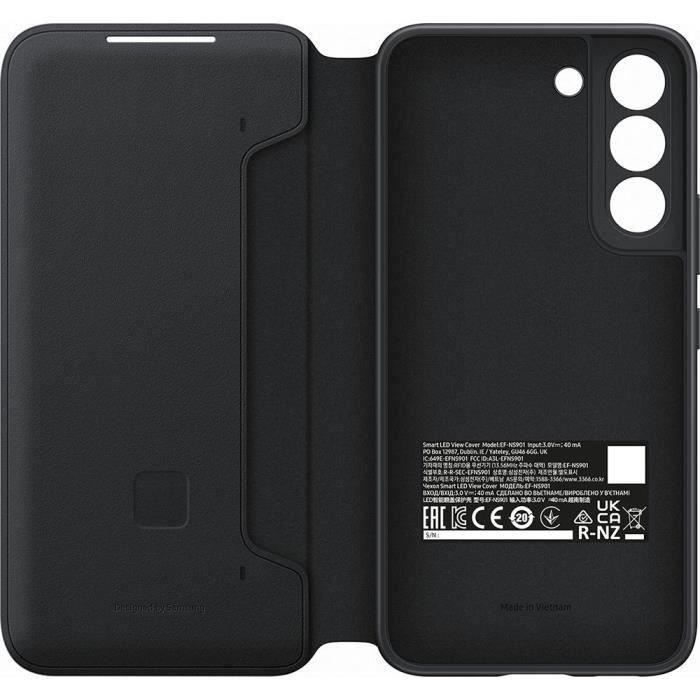 Funda protectora tipo folio sintética negra para Samsung Galaxy S22