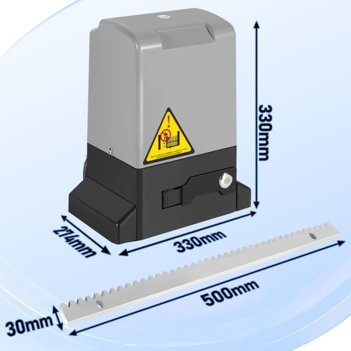 Abrepuertas correderas Hengda - 800 kg - 370 W - Aplicación Bluetooth - Mandos a distancia incluidos