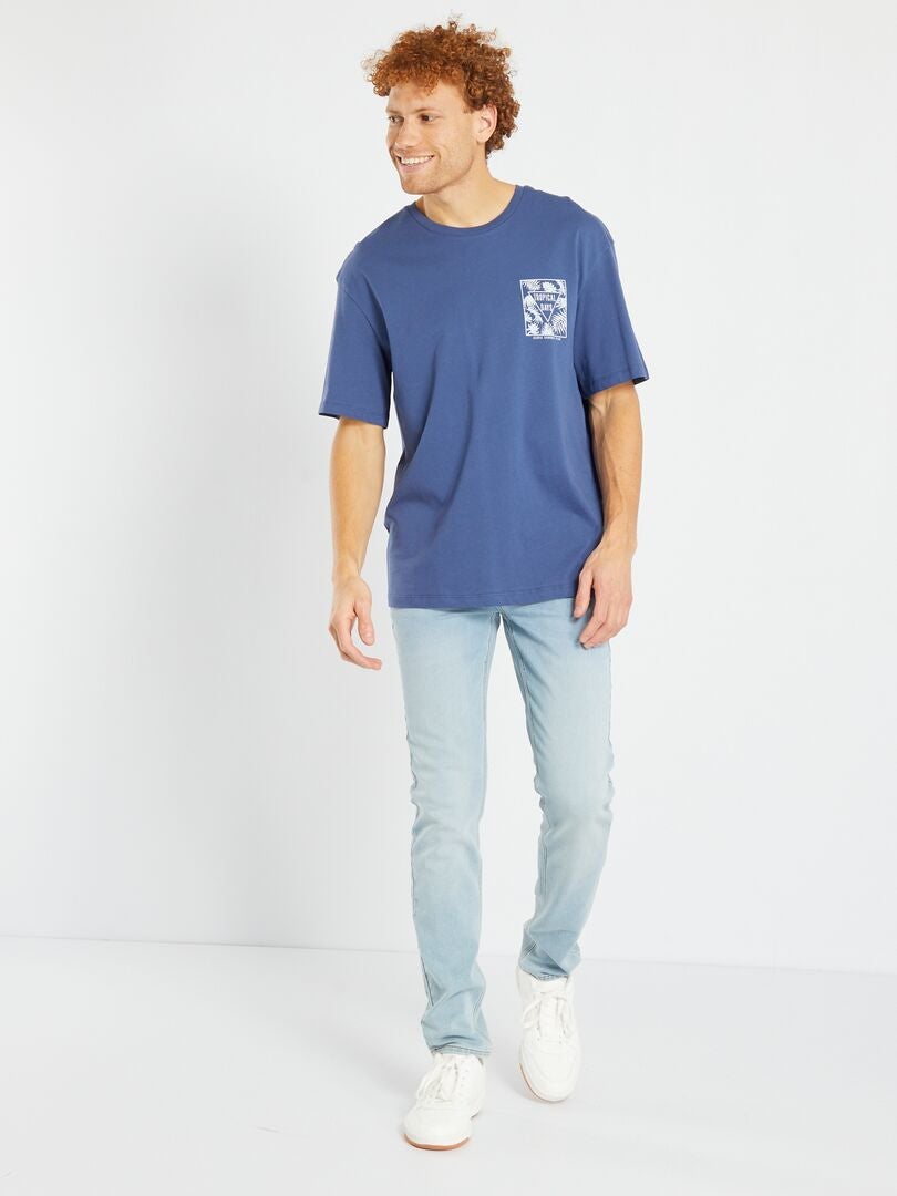 T-shirt met gemêleerd effect - Grijs