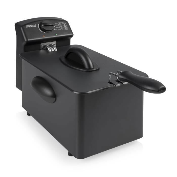 Freidora Princess 182729 - Capacidad de 4 litros - 6 porciones - 2000 vatios - Colección de acero negro