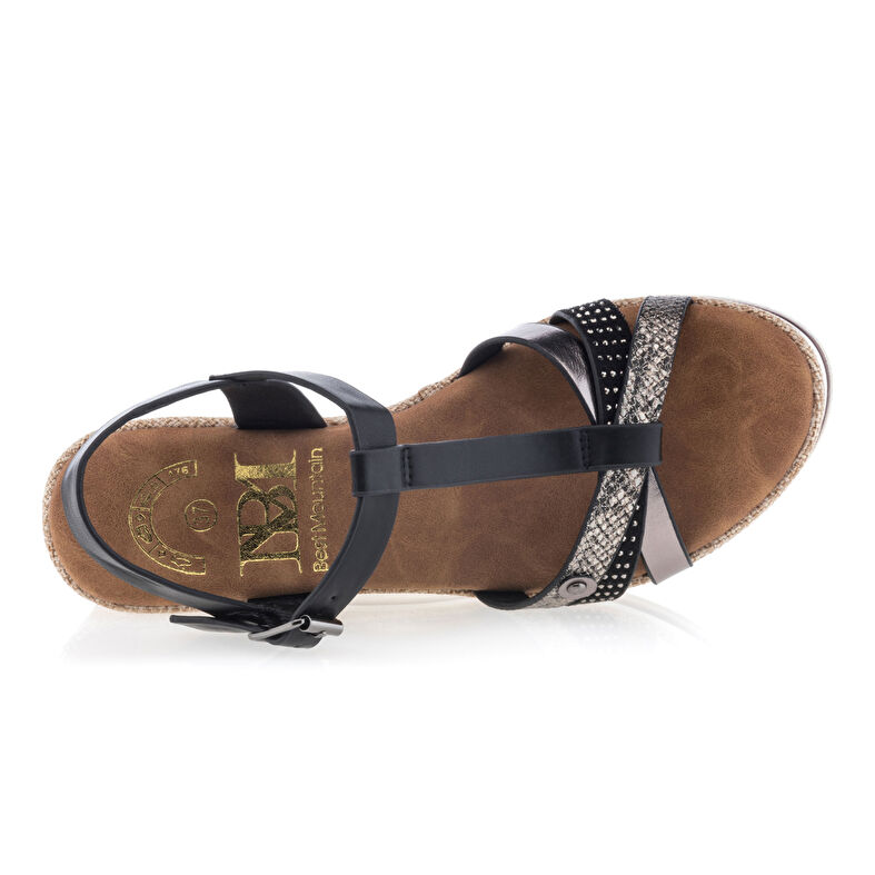 Sandalias negras para mujer / Zapatos de punta abierta