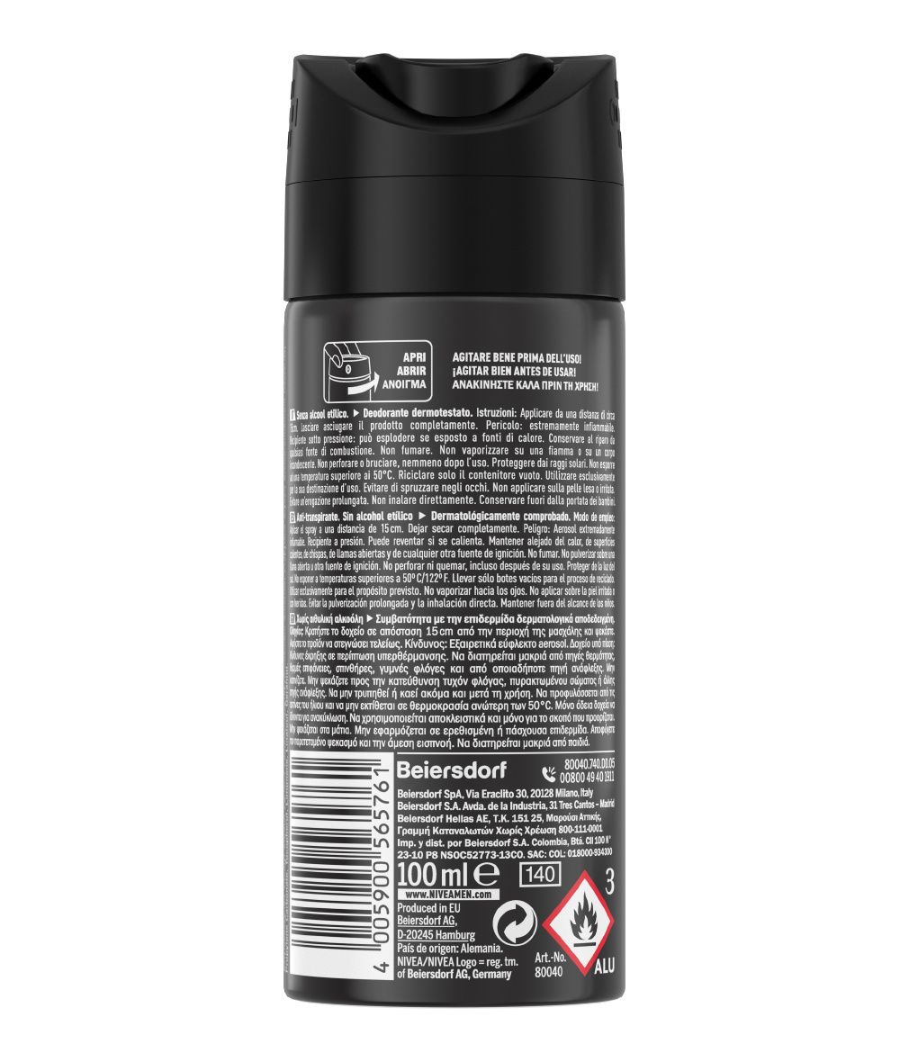 Men Black & White Invisible Original Spray Deodoranty