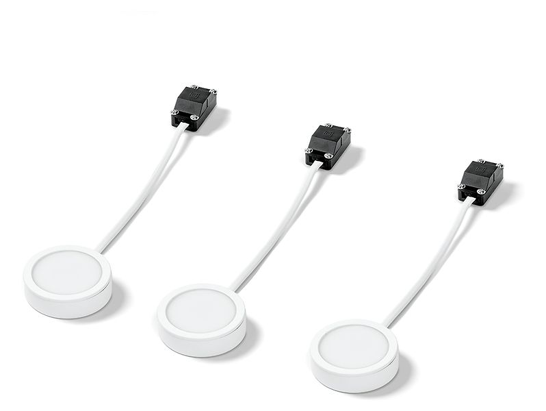 Oprawa podszafkowa 3 szt. Puck LED aluminiowa biała