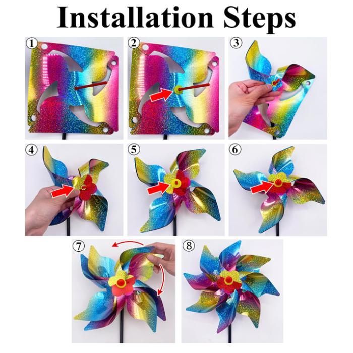 Lot de 6 moulins à vent réfléchissants pour jardin fruitier et balcon - Décoration de jardin pour jardin, cour, balcon
