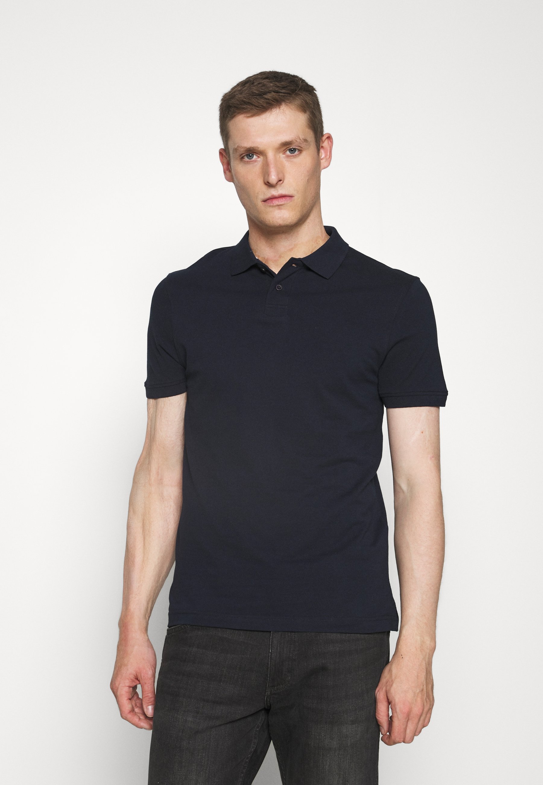 Pier One 3-pack Slim - Poloshirt - zwart/donkerblauw/wit