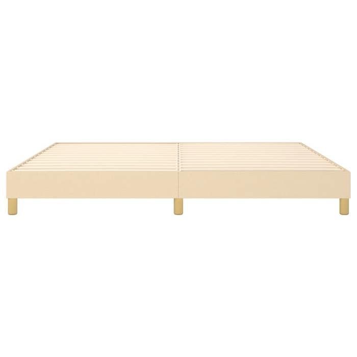 Cama de madera color crema de 200 x 200 cm - Estable y duradera - Estructura de cama de muelles color crema de 200 x 200 cm, tela 001_599536