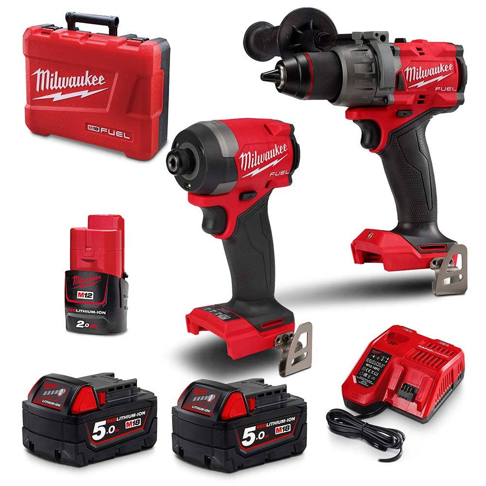 MILWAUKEE 18V FUEL™ 2-batteripakke 1 x 2,0 Ah/2 x 5,0 Ah M18FPP2A3502C