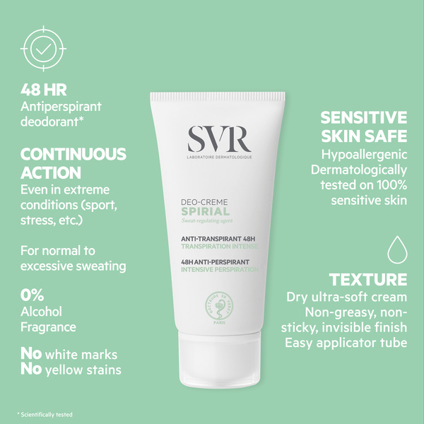 SVR SPIRIAL Creme Desodorizante Antitranspirante 48h, 50ml