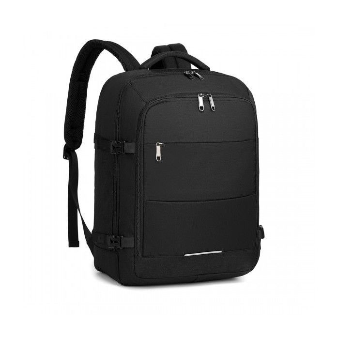 Mochila de viaje Kono 36x20x45cm Equipaje de mano homologado como maleta de cabina Bolsa de avión 30L Gran capacidad Hombre Mujer Negro