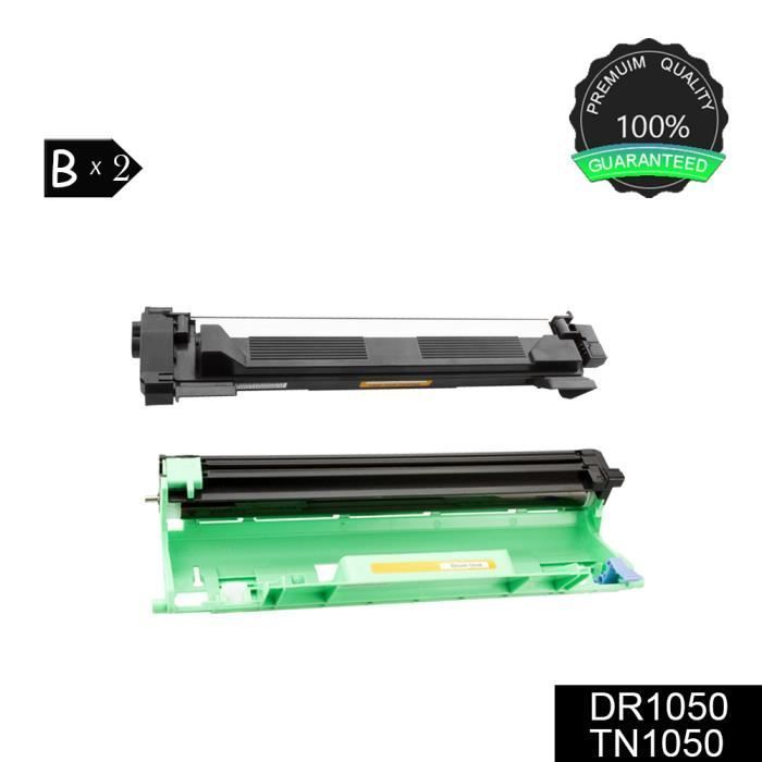 (TN1050+ DR1050) Pack of 2 Compatible Toner Cartridges + Drum Units for Brother DCP-1510, Brother DCP-1512