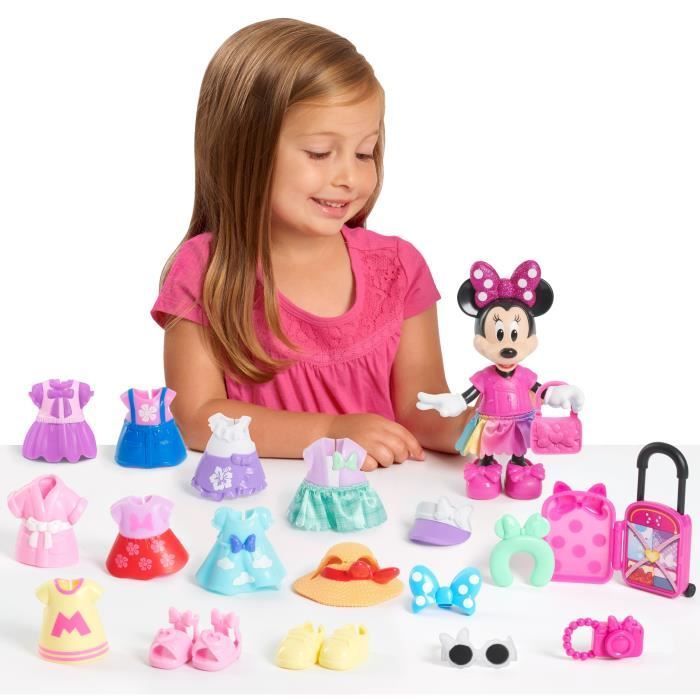 Set di bambole - DISNEY MINNIE MOUSE - Set moda - Bambola Minnie da 15 cm, 25 capi di abbigliamento e accessori