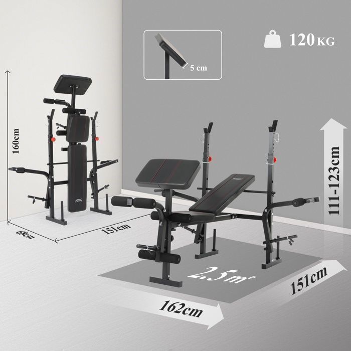 Novonova Weight Bench with Adjustable Backrest, Foldable, Incline, Weight Rack NV-5431