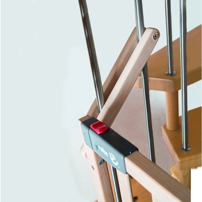 Barrera de seguridad infantil Safety Up para escaleras - ROBA - Ancho de 93,5 a 120,5 cm - Madera natural