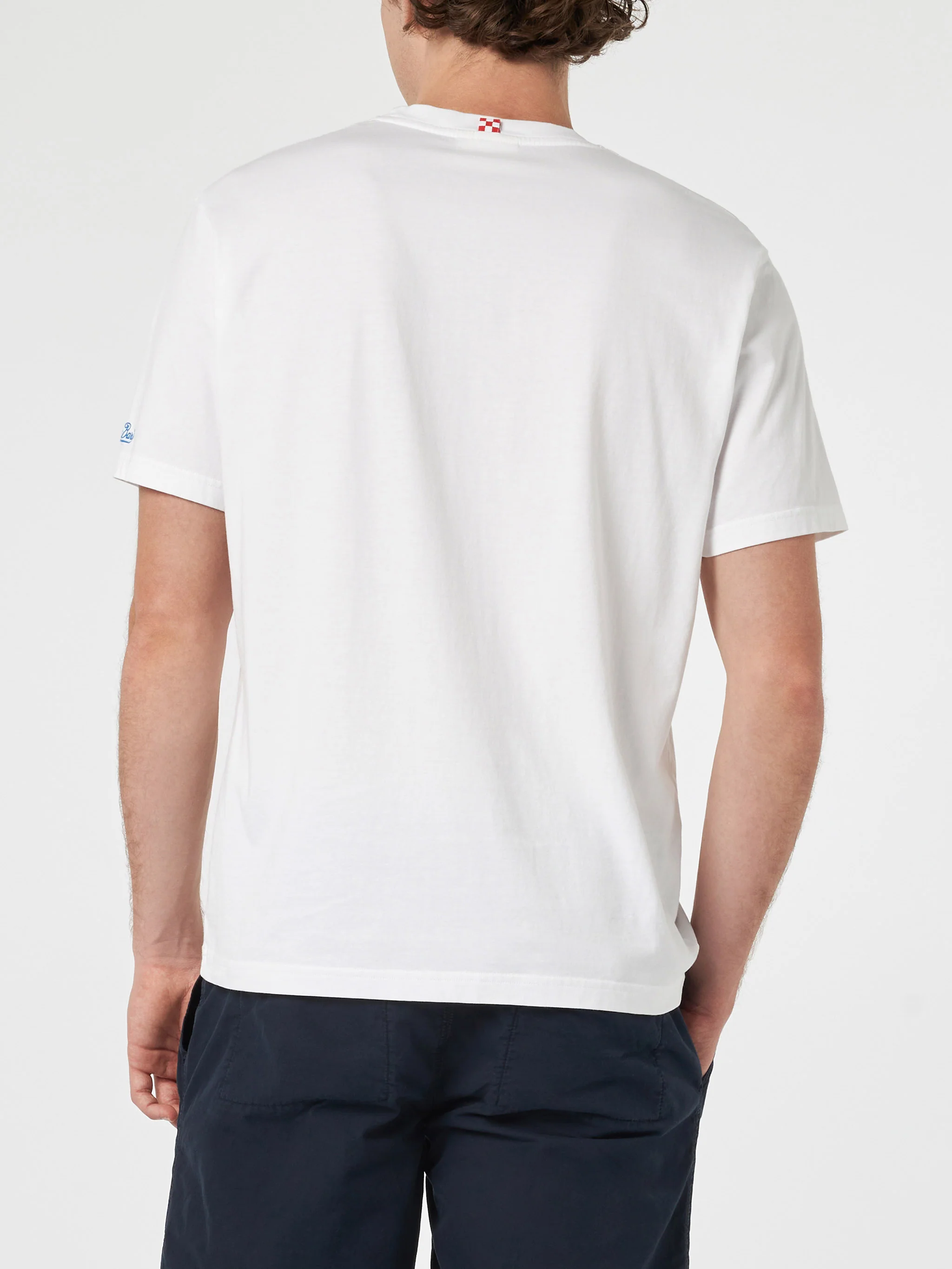 Klassiek Portofino katoenen jersey T-shirt voor heren met borduurwerk van