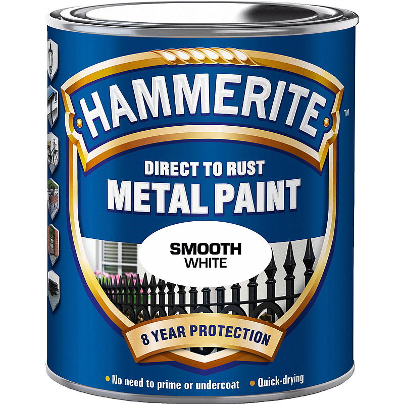 Hammerite Metallfärg 250 ml Vit, slät, Hammerite