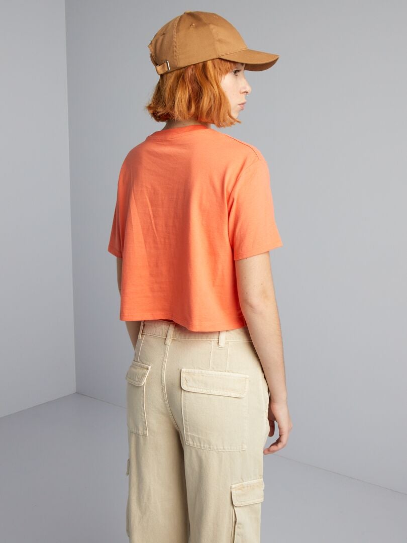 Top cropped de malha - ROSA