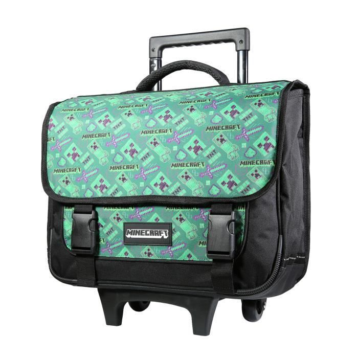 BAGTROTTER 38cm Minecraft Green Wheeled Schoolbag
