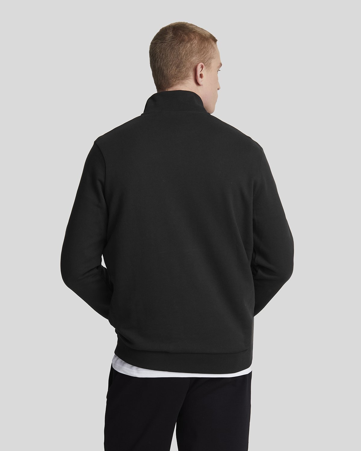 Lyle & Scott LOOPBACK QUARTER ZIP - Bluza - jet black