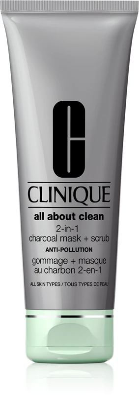 Máscara facial purificante 2 em 1 Clinique All About Clean™ com carvão ativado e esfoliante