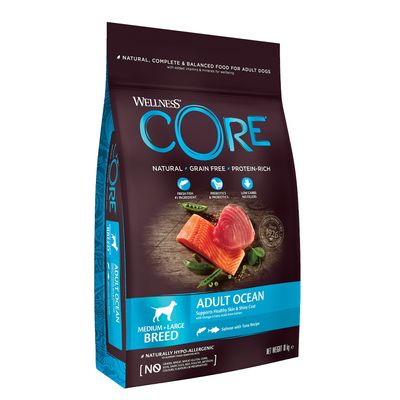 Hrană uscată Wellness Core pentru câini adulți de mărime medie și mare, Ocean
