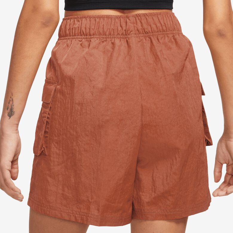 Essentiële geweven shorts met hoge taille voor sportkleding