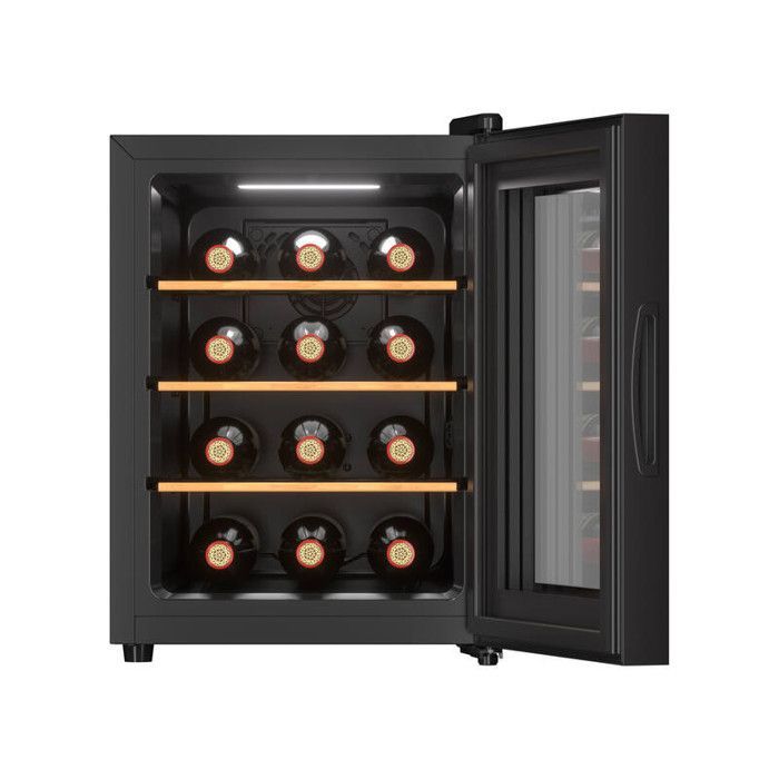 Cave à vin 12SILENCE – 12 bouteilles – Technologie hybride – Ultra-silencieuse 25 dB – Design moderne noir et gris anthracite