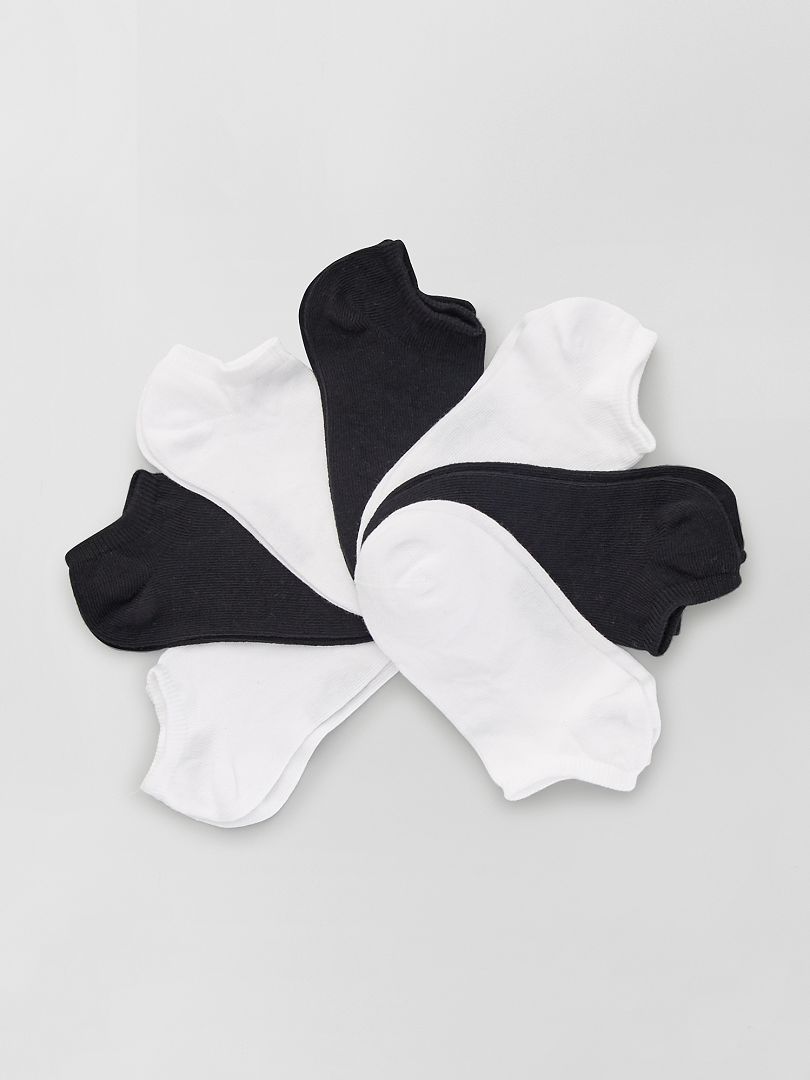 Conjunto de 7 pares de meias fantasmas - BRANCAS
