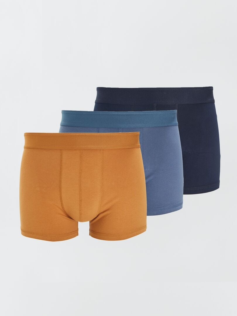 Conjunto de 3 cuecas boxer de cor sólida - AMARELA