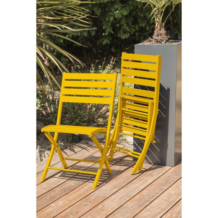 MARIUS 140 cm 4-persoons aluminium eethoek, mosterdgeel