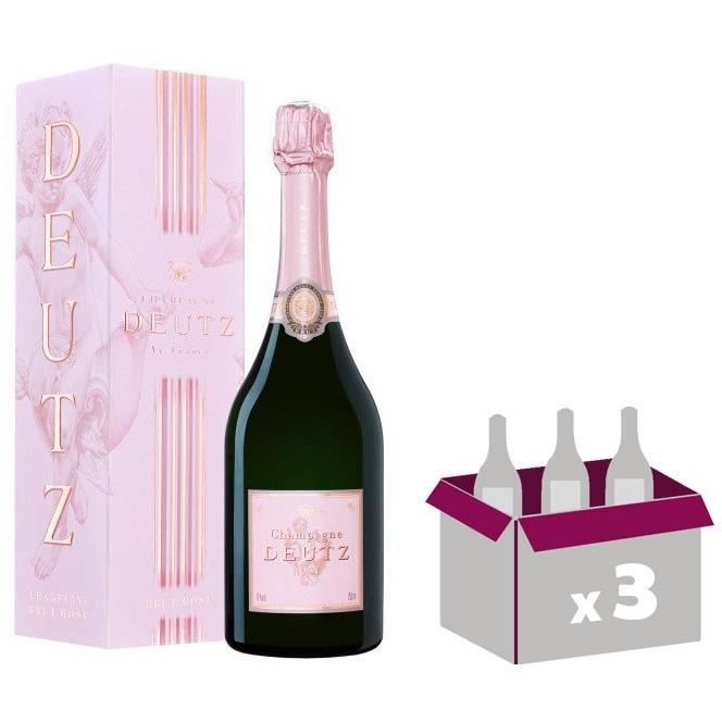 Set of 3 - Deutz Rosé Champagne - 75 cl