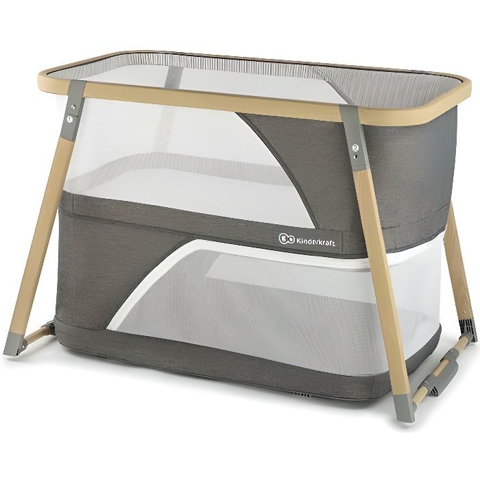 KINDERKRAFT SOFI 4-in-1 Babybett – Grau – Aluminium – Verstellbare Matratze – Leichtgewicht