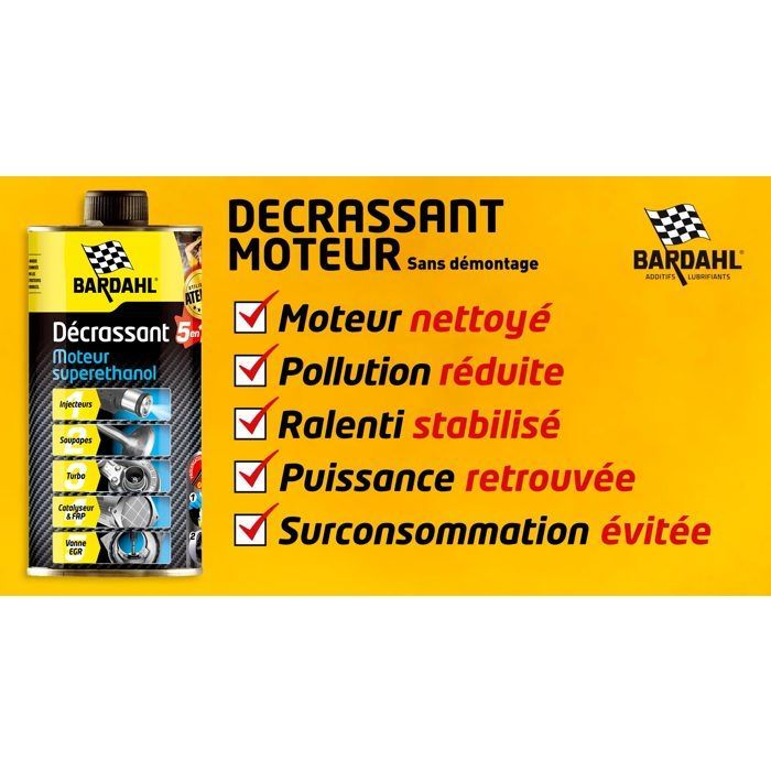 Décrassant moteur superethanol E85 5 en 1 Bardahl 1L