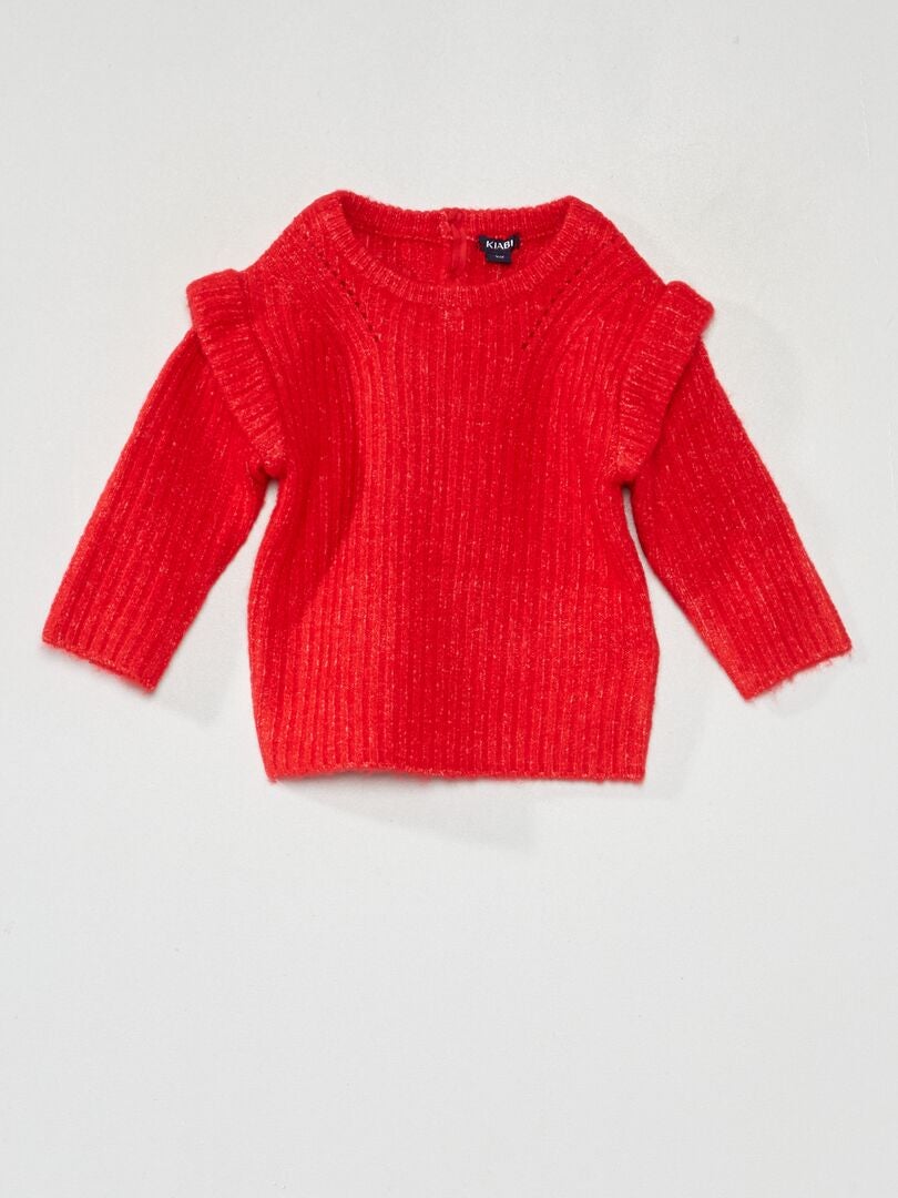 Suéter de tricô estampado - VERMELHO