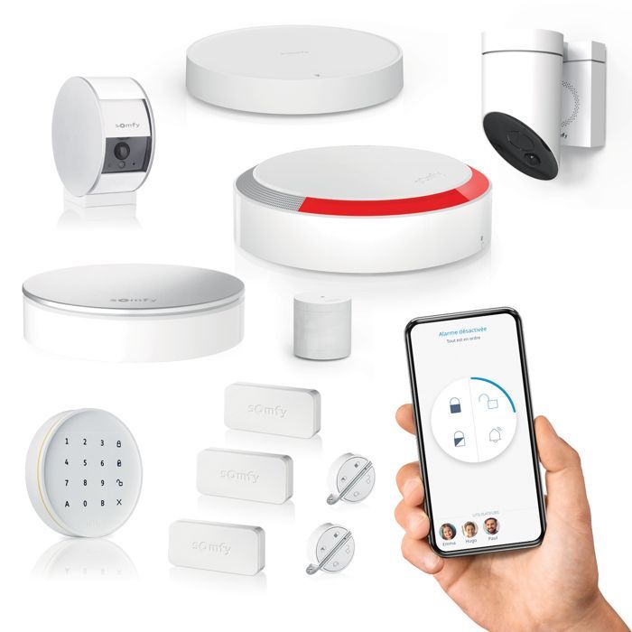 SOMFY 1875351 - Home Alarm Essential - Pack video plus  - Alarme Maison sans Fil Connecté Wifi - Caméras de surveillance extérieure