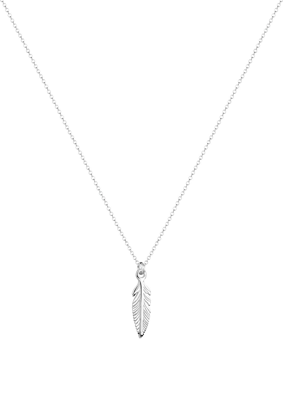 Elli Femmes Pendentif Plume Boho en Argent Sterling 925