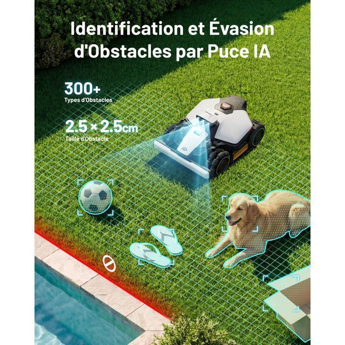 MAMMOTION LUBA Mini 2 AWD 1000 Cordless Robotic Lawnmower, Triple Camera AI Vision + NetRTK, 80% Slopes, Up to 1000 m²