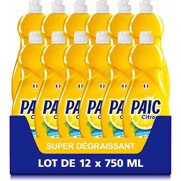 Paic - Liquide Vaisselle - Citron - Casepack - Lot de 12x750ml