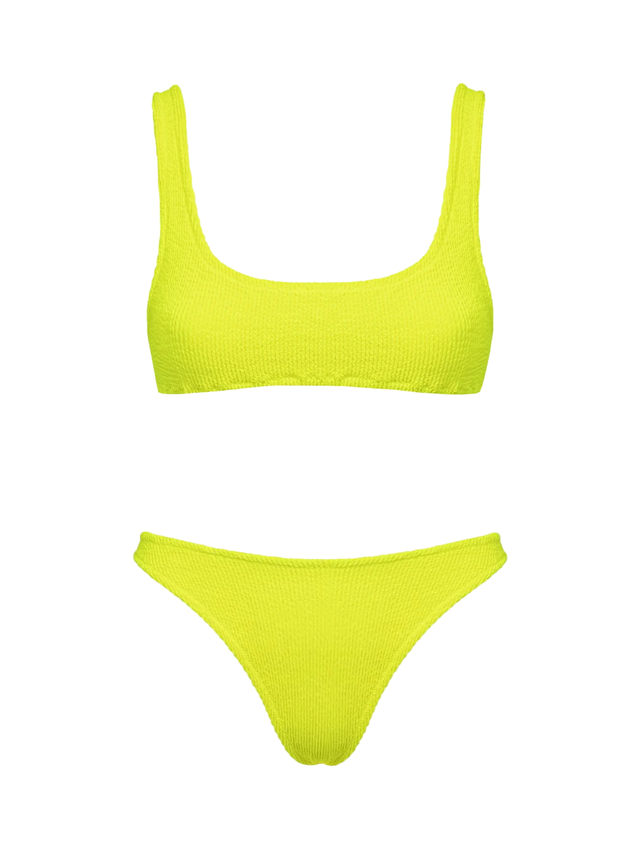Bikini da donna classico crinkle giallo fluo Naima Naomi