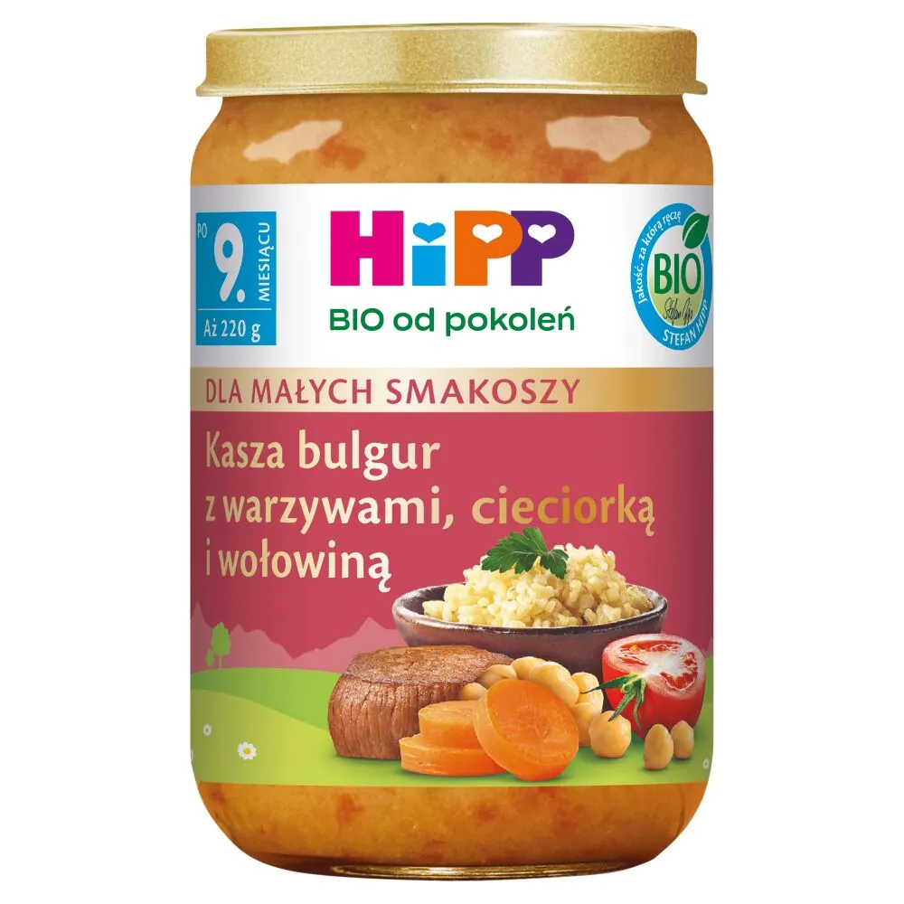 Hipp Obiad BIOKasza Bulgur z Warzywami, Cieciorką i Wołowiną