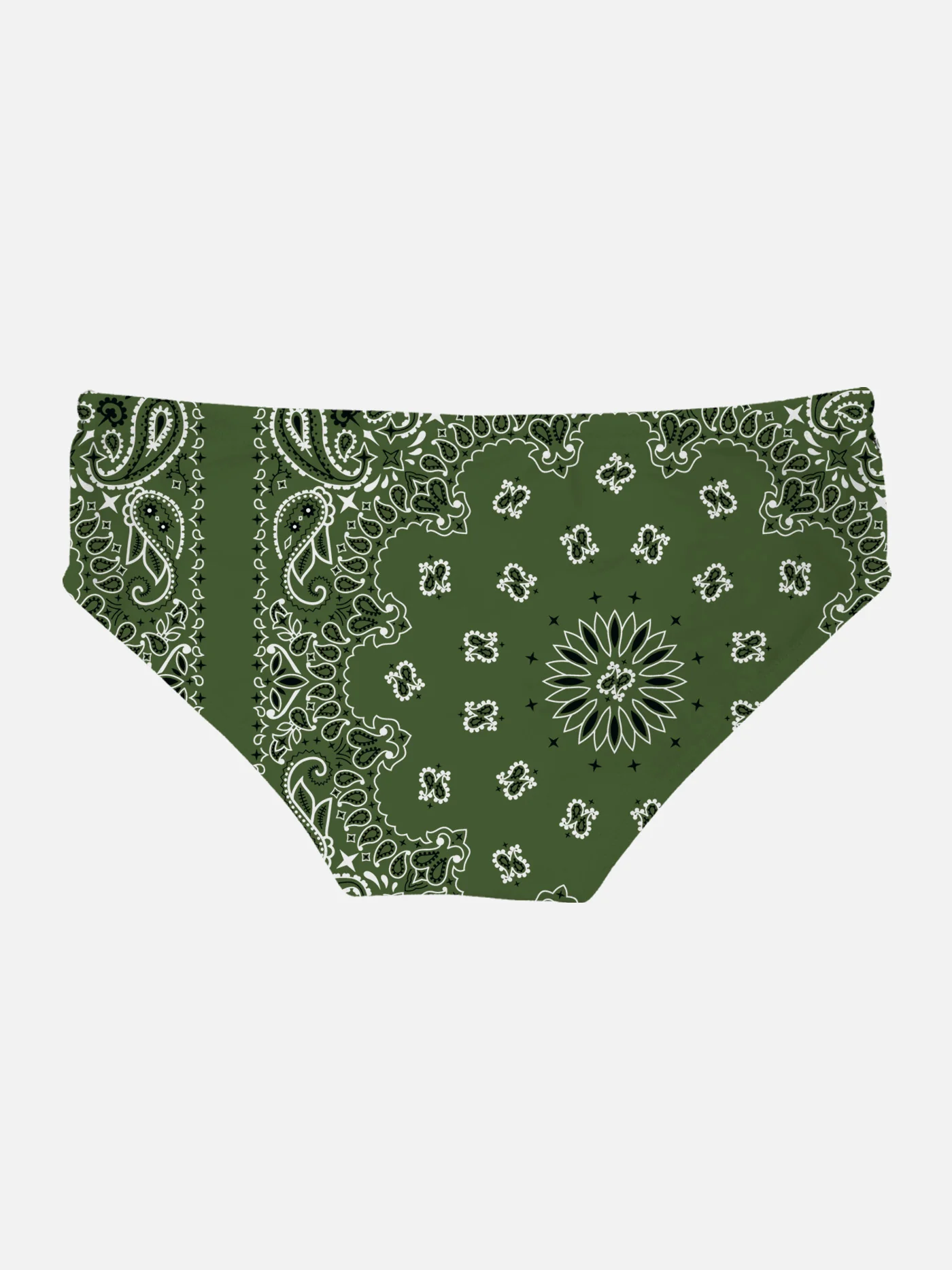 Herren-Badehose mit Bandana-Print in Armeegrün