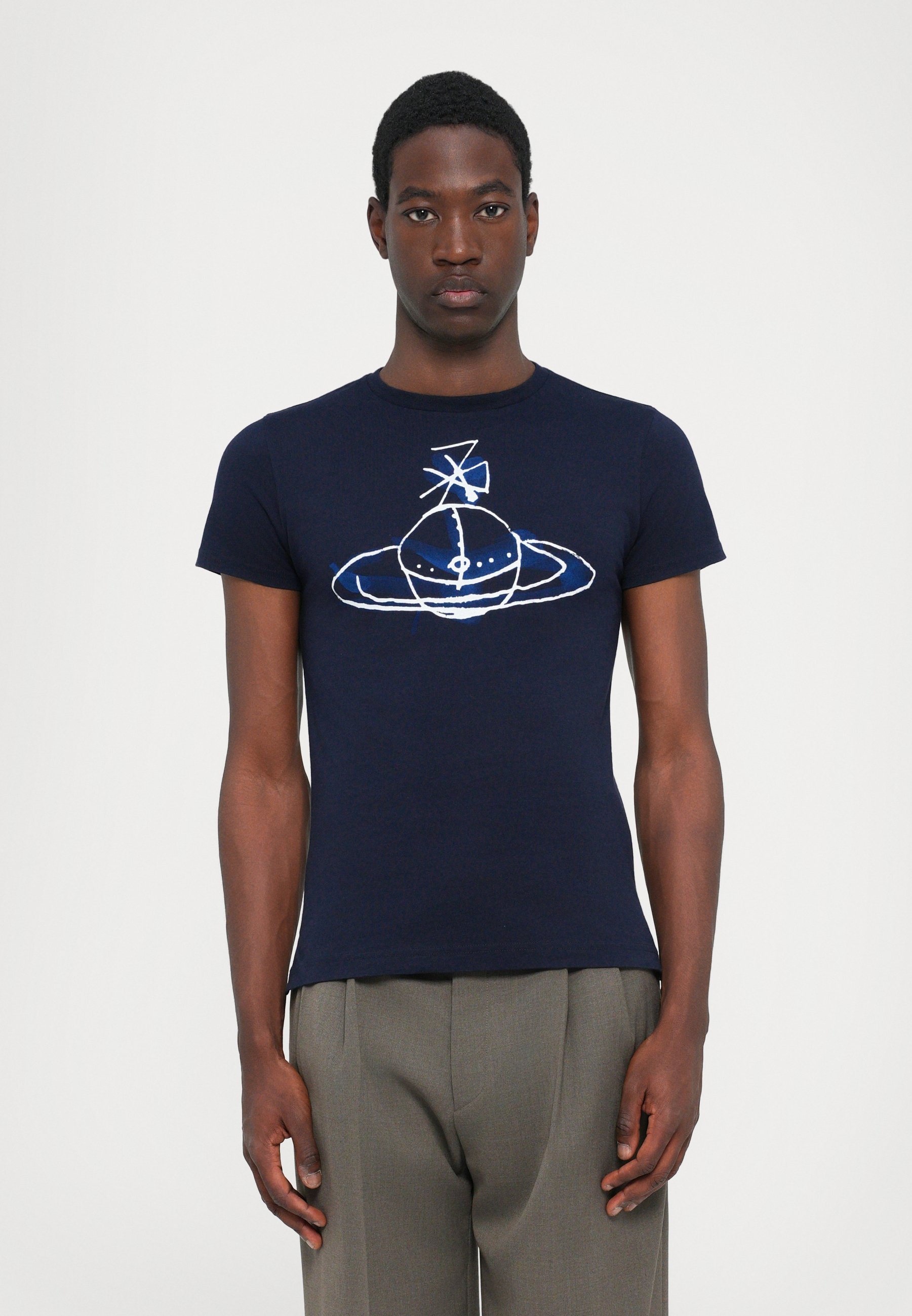 Vivienne Westwood DRAWN ORB PERU UNISEX - T-shirt stampata - blu navy