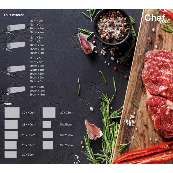 Film alimentario - Royal Catering ChefOne Rollo de papel de aluminio para envasadoras al vacío 22 cm x 600 cm