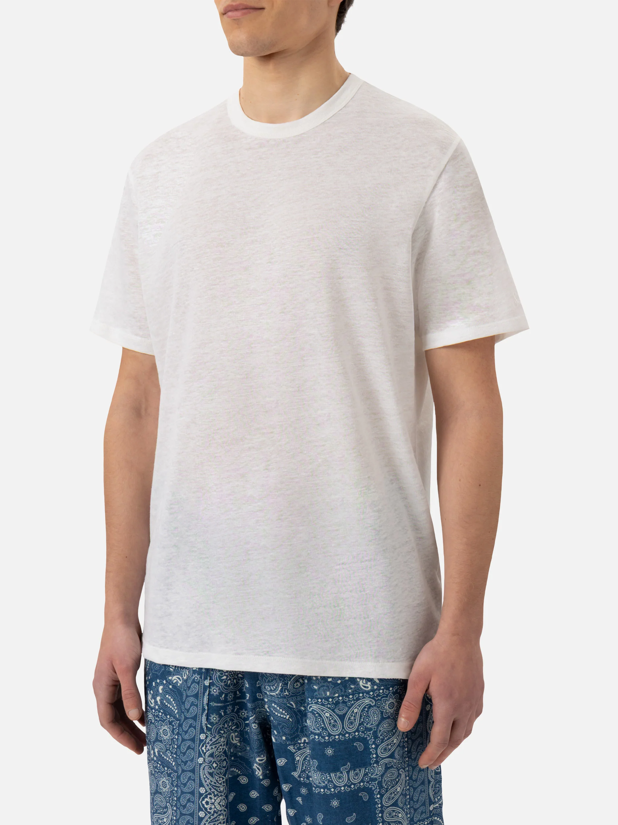 Ecstasea T-shirt van witte linnenjersey