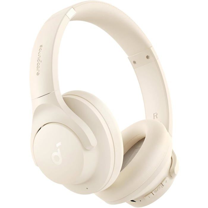 Casque Anker Q20I Over-Ear | Réduction Active de Bruit | 40h ANC | Hi-Res Audio | App Personnalisation (Blanc)