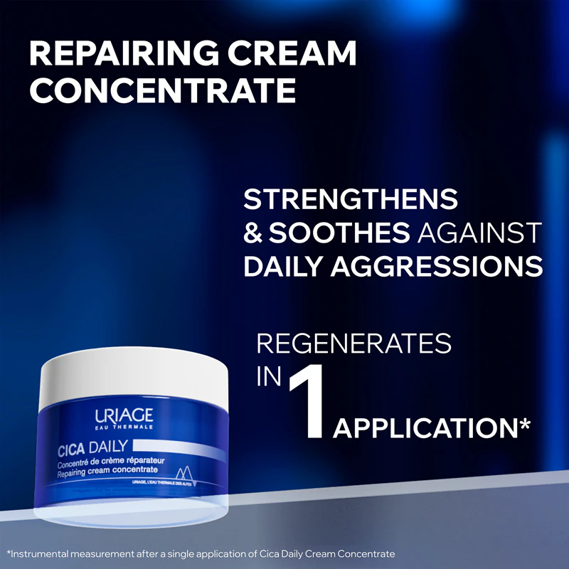 Uriage Cica Creme Concentrado Reparador Diário, creme em gel hidratante para pele fragilizada.